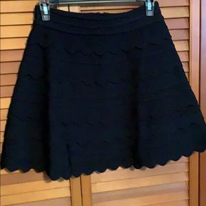 Scalloped A-line black Francesca’s Blue Rain skirt